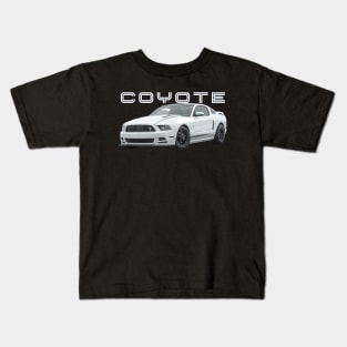 MACH 1 Mustang s197 GT 5.0L V8 coyote engine Performance white Car Kids T-Shirt